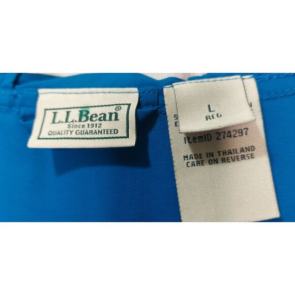 L.L.Bean Men's Blue Nylon Pullover Hoodie Jacket Size Large Kangaroo Pockets - Picture 3 of 10